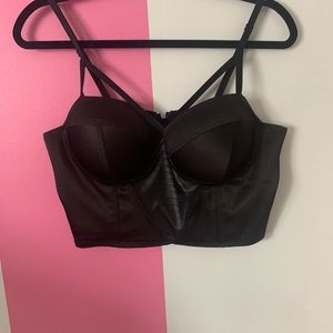 Black Satin Bra Top